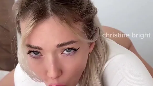 Christine Bright Sucks Hard Before Taking A Hot Creampie