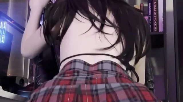 BadDSlayer Grinds On A Black Dildo In Doggy Style